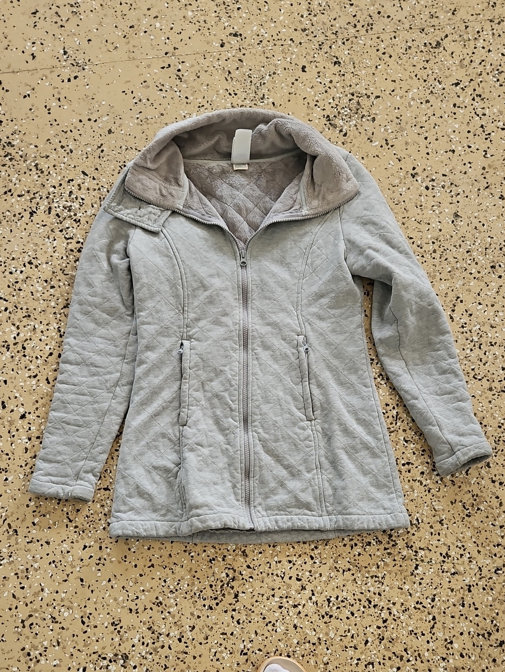 The North Face Light Gray Quilted Zip Jacket